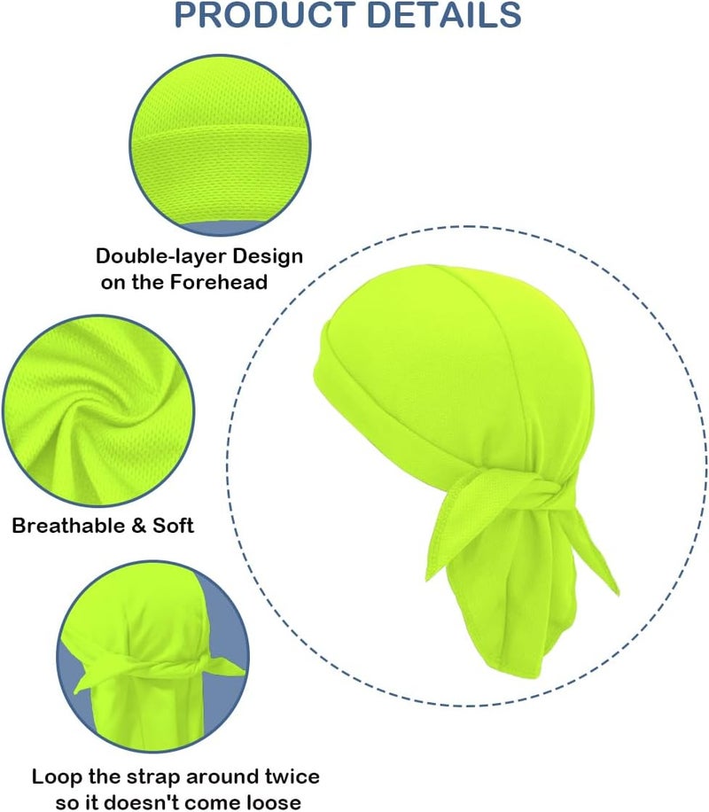 SRLLBBY Sweat Wicking Do Rags Skull Caps, Cooling Hip Hop Hat, Beanie Durag Motorcycle Head Wrap Doo Rag Liner for Men Women - Image 4